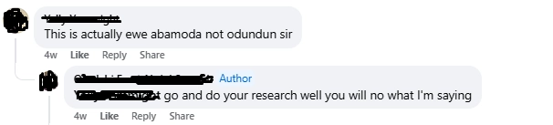 Excerpt from Facebook discussion
